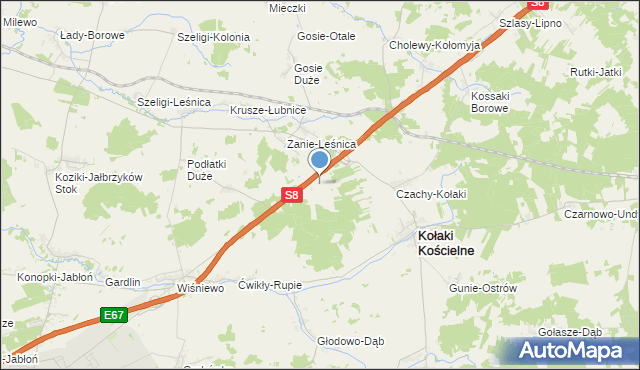 mapa Gosie Małe-Kolonia, Gosie Małe-Kolonia na mapie Targeo